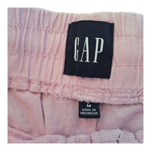 Gap Linen Shorts Winsome Orchid Pink Pull On Drawstring Pockets Relaxed size M - Picture 3 of 12